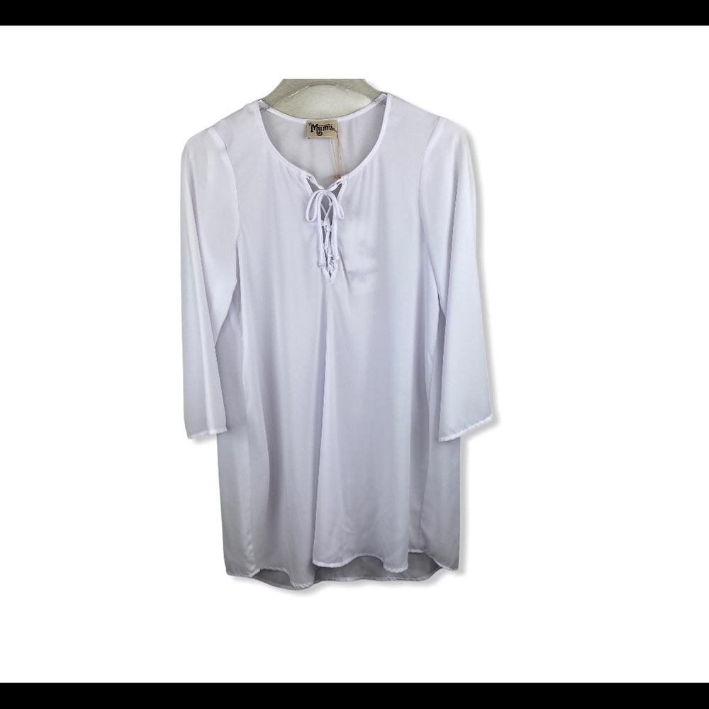 Show You Your MuMu Long Sleeve Lace Up Tunic Dress